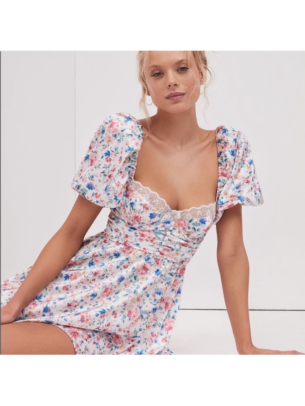 For Love & Lemons Juliet Floral Mini Dress SIZE XS